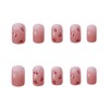 Nail Tips, 24 Pieces, Medium, Round, False Nails, Pink, Gradient,