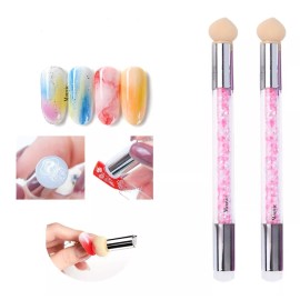 Mouyic 2 Pinceles Esponja Para Degradados + 1 Sello Para Stamping