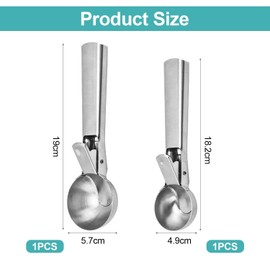 2 Pieces of Ice Cream Spoons, Stainless Steel Spoons, Multifunctional Spoons, Kitchen Tools, Fruit Spoons, Cooking Accessories