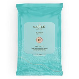 Wotnot All Natural Face Wipes - Sensitive, 2 x 25 Wipes