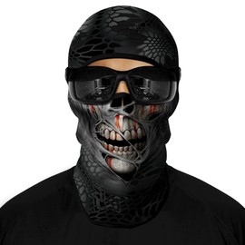 3D Balaclava Full Face Mask,Skull Face Shield Motorcycle Head Cover Headwear Mask Ghosts Skull Cover for Men Women