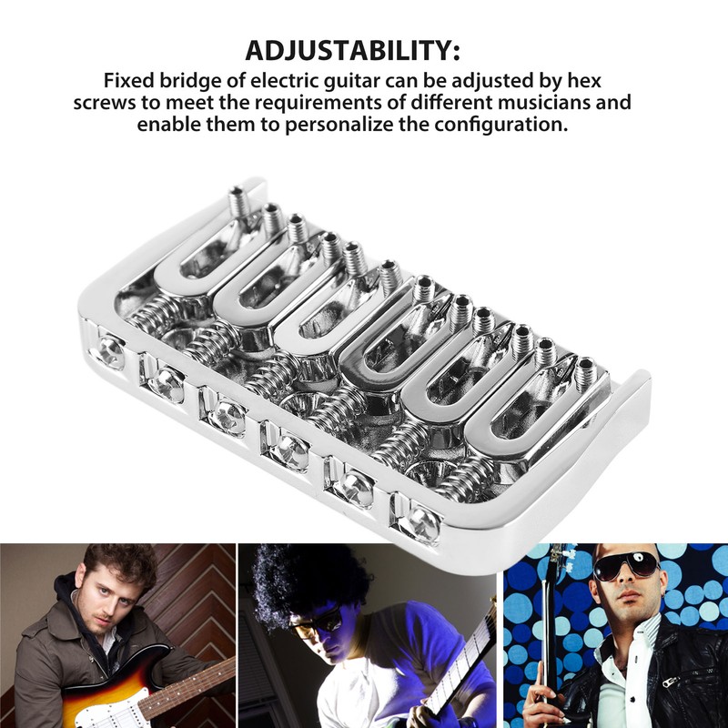 Electric Guitar Fixed Bridge Metal Adjustable Professional Guitar Fixed Bridge