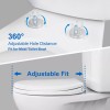 Hibbent Premium Elongated Toilet Seat with Cover(Oval) Quiet Close, One-Click
