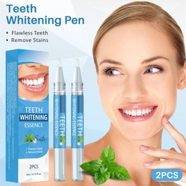 Tkekruh 2PC Teeth Whitening Pen, Whitening Pen for White Teeth, Teeth Whitening Essence Pen, Safe for All Teeth Stains, Quick Removal, Teeth Very Easy at Home Whitening