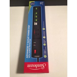 Sunbeam Power Strip 7 Outlet  Surge Protector Master Controls 5 Outlets