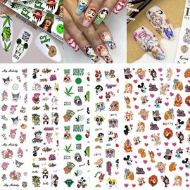 [Overseas] Nail Art Stickers, Character Nail Stickers, Nail Materials, Children's Nail Stickers, Beautiful Girl Warrior KT Mickey, Free Size/WG7 97 50ea