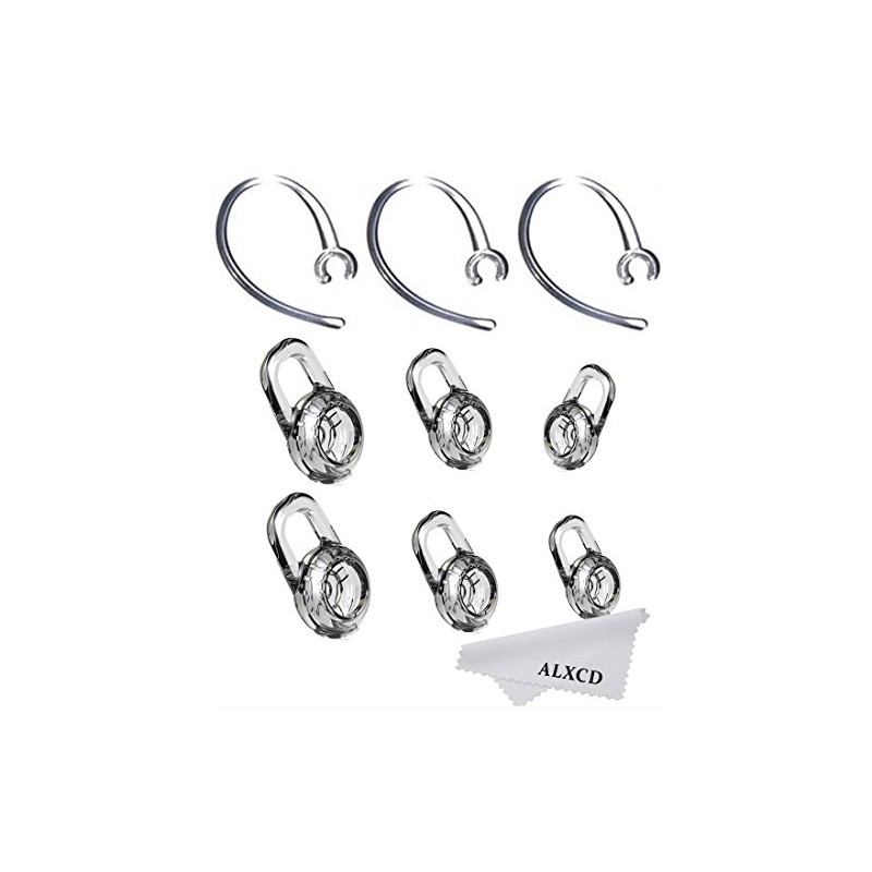 ALXCD Ear Gels & Earhook for Plantronics, 6 Pcs (Small/Medium/Large)