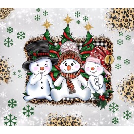 Unbranded 20oz Sublimation Tumbler Wrap Snowmen Ready To Press Heat Transfer