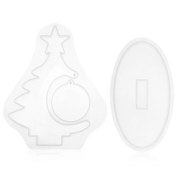 1 Set Large Epoxy Molds Christmas Tree Heart Shape Photo