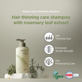 AMOS PROFESSIONAL Botanic Calm Activating Shampoo l Vegan Scalp & Hair Strengthening Shampoo with Rosemary and Biotin, Sulfate Free, 16.9 fl. oz.