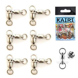 KAIRI Parent-child Salkan Bearings, 6 Pieces, Three Matted Sarkan, Parent-child Swivel, Cross, Super Rotation, Fishing Gear, 12.4 x 20.4 lbs (6 x 7 (95 kg)