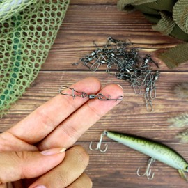 AMZfishing 20 x Knotless Connectors with High Performance Swivel | Knotless Connector with Swivel | Fishing Accessories | Swivel Assortment | Fishing Swivels | Fishing Swivels (20, 12)