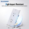 ELEGRP Glossy White Decorator Receptacle, 15A 125V Standard Electrical Wall