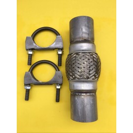 AP 2.50 x 4”x8”Exhaust Flex Pipe Tube Exhaust Heavy Duty Stainless Steel W/clamps