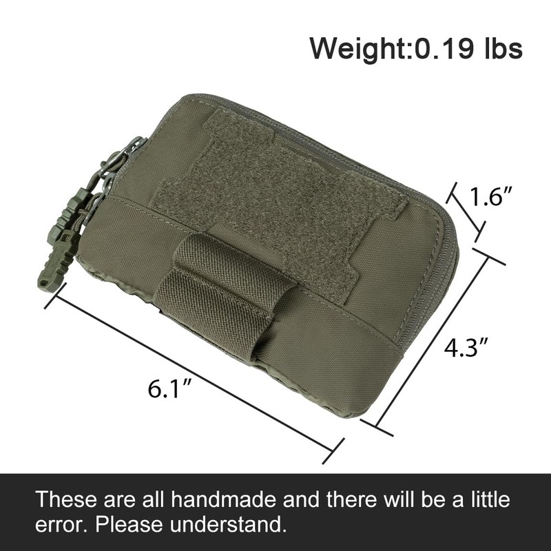 TOPTACPRO Tactical MOLLE Admin Panel Pouch Small Chest Pocket for