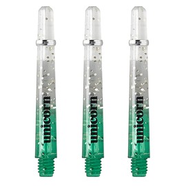 Unicorn Dart Shafts | Gripper 4 Elements | Durable Polycarbonate | Two-Tone Green Gradient with Infused Metallic Flecks | Long 47mm | 3 Stems