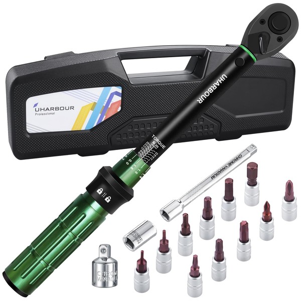 Uharbour 3-25Nm 3/8 Drive Torque Wrench for Bicycles, Bicycle Torque