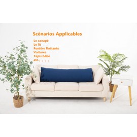 ChamXue Bolster Cover, Pillowcase, Blue, Microfibre, 40 x 150 cm