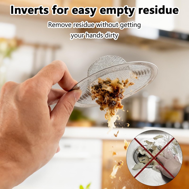 20 PCS Mesh Sink Strainer, 4.5" Diameter Stainless Steel Slop