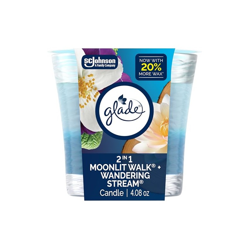 Glade 1-Wick 2in1 Scented Candle Jar, Moonlit Walk & Wandering