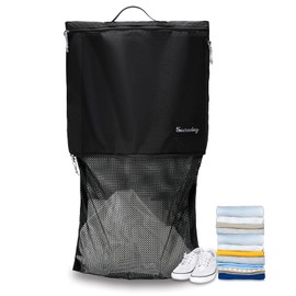 Dirty Laundry Bag for Traveling-Mesh Laundry Bags XL Travel Gym Healthcare Workers Laundry Sports Fitness Swimwear Camping Portable Wash Bag XL (Black)