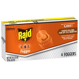 Raid Concentrated Deep Reach Pest Killer & Roach Foggers, For Roaches, Ants, Crickets, and Other Insects, Kills Roaches for 2 Months, 1.5oz, 4 Count