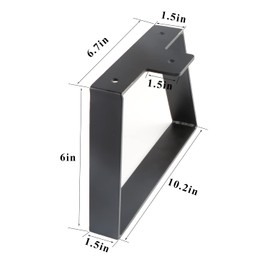 ALXEH 6 Inch Trapezoid Table Legs Black, DIY Furniture Metal Legs for Coffee Table, Bench Stool Cabinet Furniture Feet - Set of 2