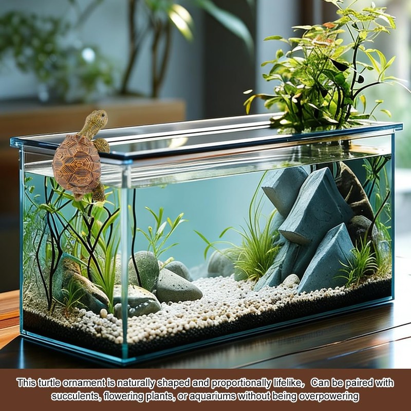 Turtle Statue Tortoise Figurine Plant Pot Hanger, Mini Climbing Turtle