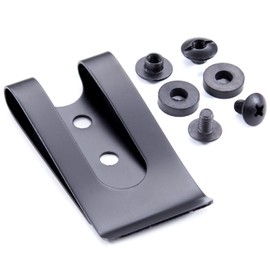 HolsterSmith Universal Metal Belt Clip - fits up to 2.0 inch Belts - Tactical Black Finish – 1 Pack w/Mounting Hardware - for KYDEX Holsters, Sheaths, Cell Phone Cases