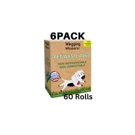 Poop Bags Wagging Whiskers Wholesale Dog Poop Bags Scented Pet Waste Bags - 6pack