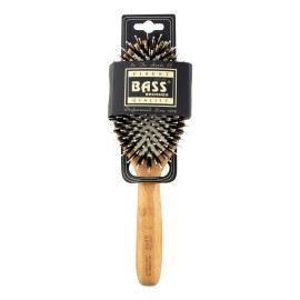 UD_Bass Compact Paddle Hair Brush 1 Count Large Oval Wild Boar Nylon Bristle ABS Handle Ionic Type Plastic Material