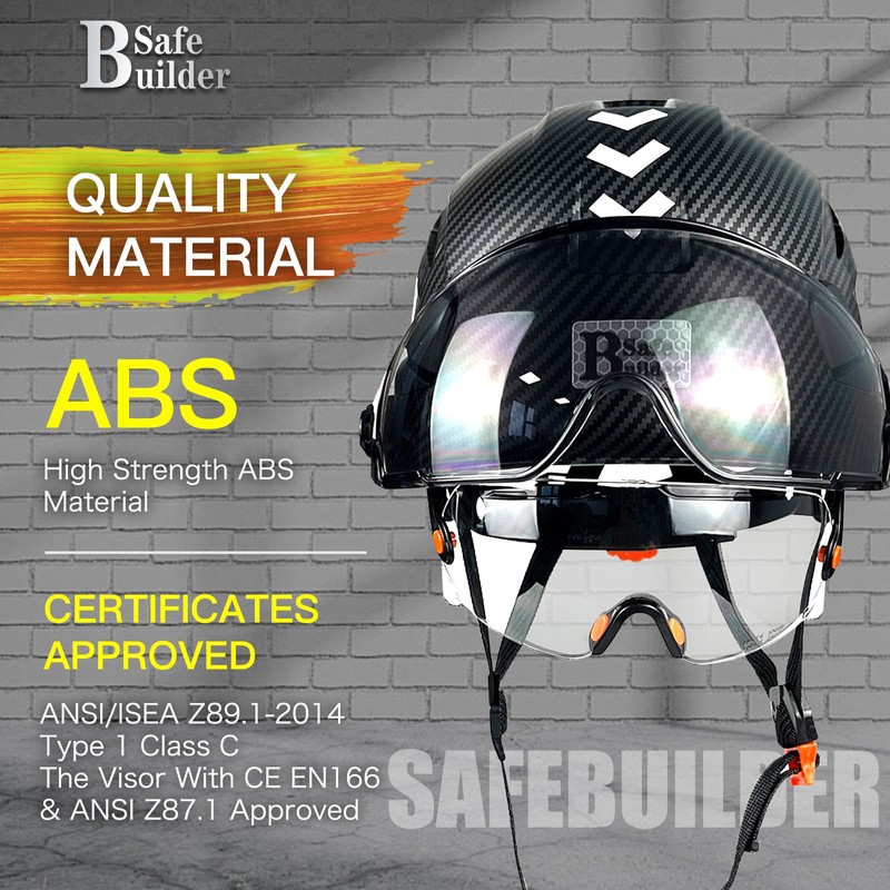 SAFEBUILDER Industrial Safety Helmet with Visor ABS Hard Hat with