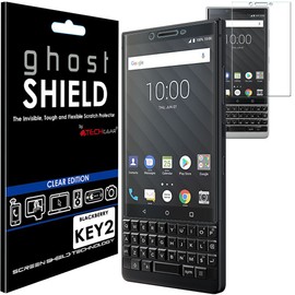TECHGEAR Screen Protector to fit BlackBerry Key2 [ghostSHIELD Edition] Genuine Reinforced Flexible TPU Screen Protector Guard Covers with Full Screen Coverage inc Curved Screen