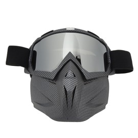 Motorcycle Face Mask Goggles Dust Wind UV Proof Riding Glasses Closed Removable Protective Glasses Snake Skin Pattern