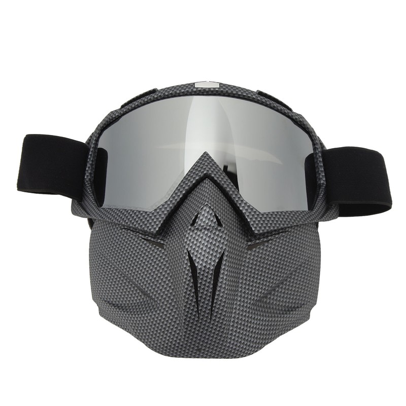 Motorcycle Face Mask Goggles Dust Wind UV Proof Riding Glasses