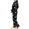 LONXU Womens Satin Pajamas Set Classical Black 2XL