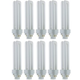 Sunlite PLD18/E/SP65K/10PK 6500K Daylight Fluorescent 18W PLD Double U-Shaped Twin Tube CFL Bulbs with 4-Pin G24Q-2 Base (10 Pack)