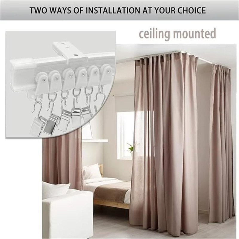 Yimisya Flexible Bendable Curtain Track, Wall Mount Heavy Duty Sliding