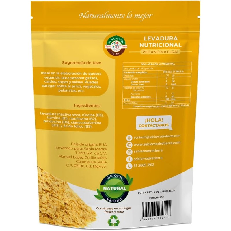 SABIA MADRE TIERRA - Levadura Nutricional 250gr
