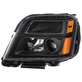 Jupiterauto Pair Black Housing Headlights Assembly For 2010-2015 GMC Terrain SLE/SLT