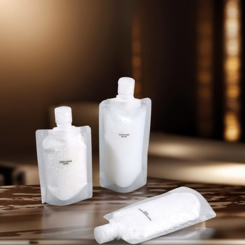 MAAYKOM 10 Pack Travel Pouches for Toiletries, Size Portable Containers,Stand