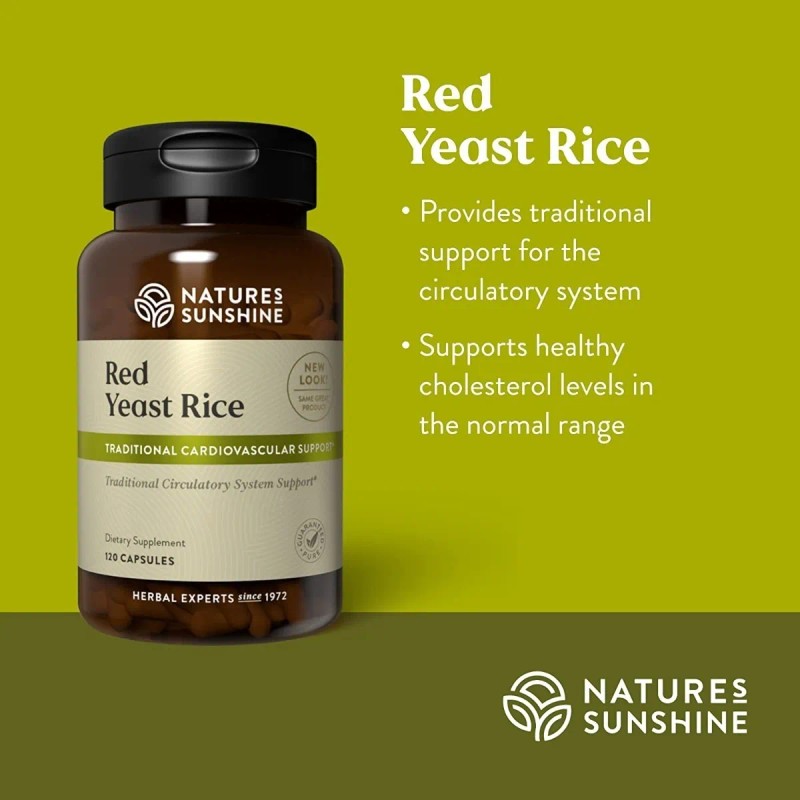 Natures Sunshine Red Yeast Rice 120 Capsules Sabor Sin sabor