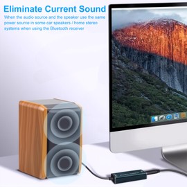 Poyiccot 3.5mm Ground Loop Isolator, Audio Ground Loop Noise Isolator, Buzzing Eliminator Noise Filter for Car Audio and Home Stereo System with 3.5mm Audio Cable