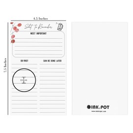 Inkdotpot Pack Of 2 Daily Planner List Undated Notepads, Memo Pad To-Do List Tear Off List Pad- Organizer- Scheduler- Organize Tasks (50 Sheets Each)-H2
