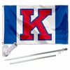 Kansas KU Jayhawks Big K Flag with Pole and Bracket