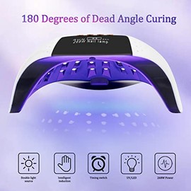 UV Nail Lamp 268W Gel Nail Lamp Nail Dryer with Auto Sensor 4Timer Settings | LKE Professional UV Lamps for Gel Nails Fast Curing Lamp LED Nail Lamp Portable UV/LED Gel Nail Polish for Home Salon & Gift