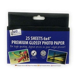 Just stationery A6 Photo Paper (Pack of 25), White, 6x4 inch