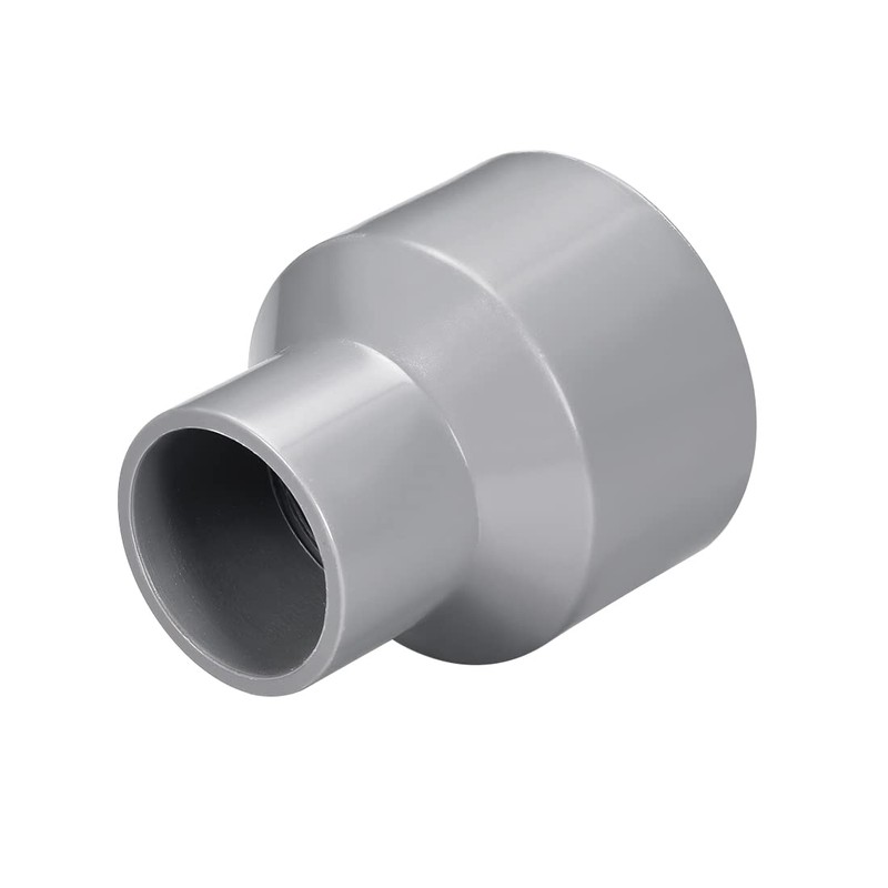 sourcing map PVC Pipe Connector Water Connectors Coupling Grey 50
