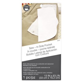 Dritz Sew In Side Pocket for Pants Skirts Jackets Washable 13x6.3 inches