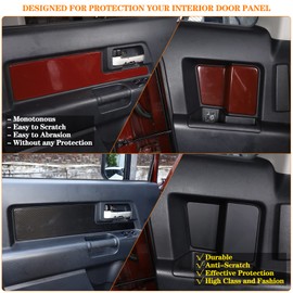 Car Interior Door Panel Trim Cover Compatible with Toyota FJ Cruiser 2007-2021 ABS Front Rear Door Panel Moulding Trim Cover Inner Handle Protection Accessories, 4PCS, Matte Black